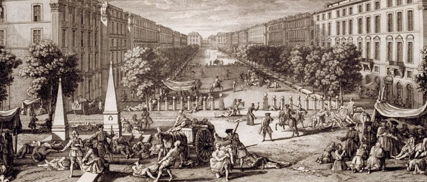 Painting from 1721 by Michel Serre (1658–1733) illustrating the plague in Marseille, France.