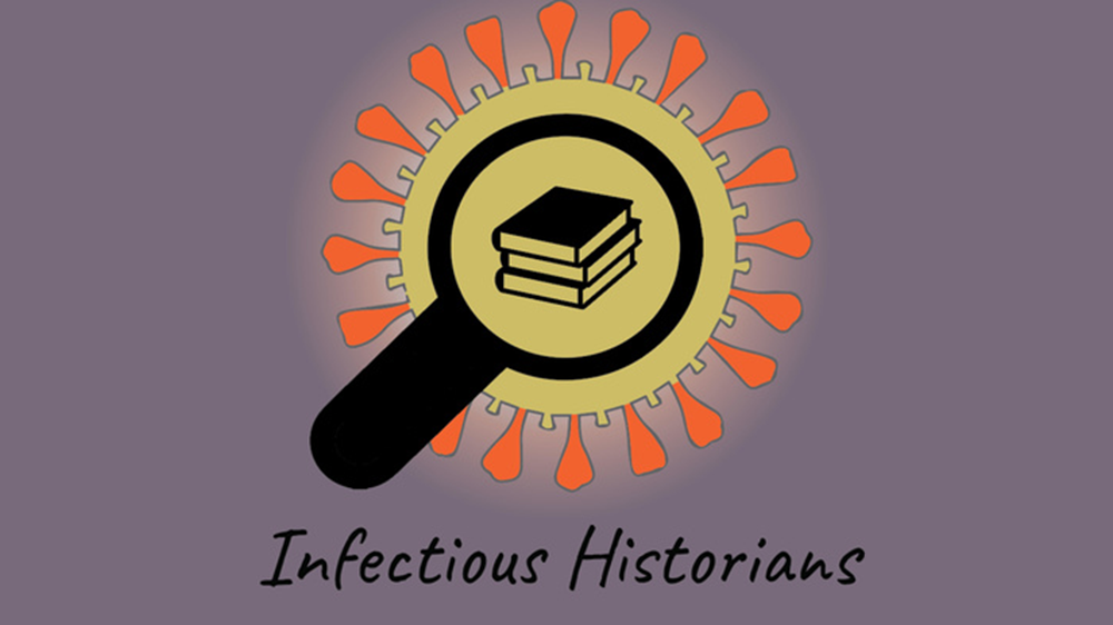 Logo of the Infectious Historians podcast.
